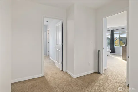 a view of a small space with a window