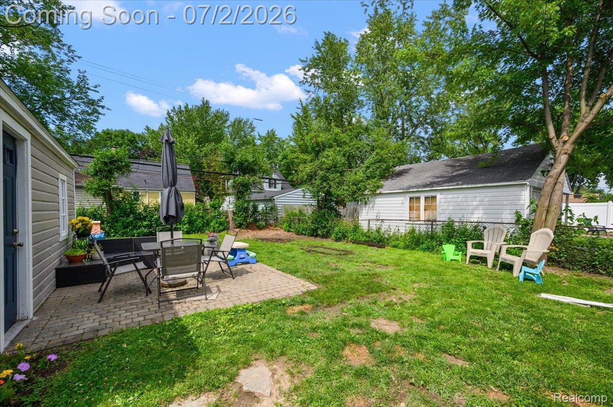 1706 Princeton Road Berkley, MI 48072 - Photo 46 of 49 Expansive rear yard featuring a paver patio and mature trees