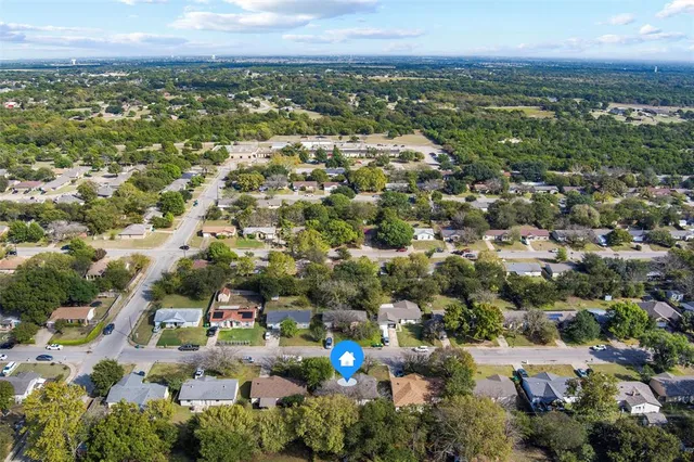 an aerial view of multiple house