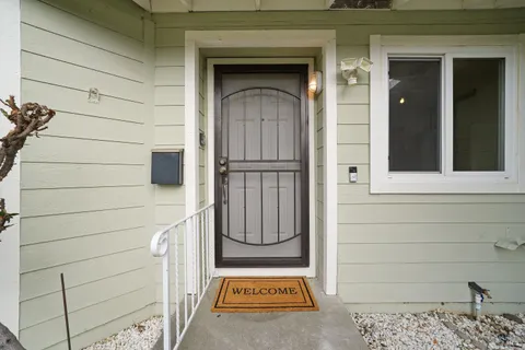 a view of front door of house