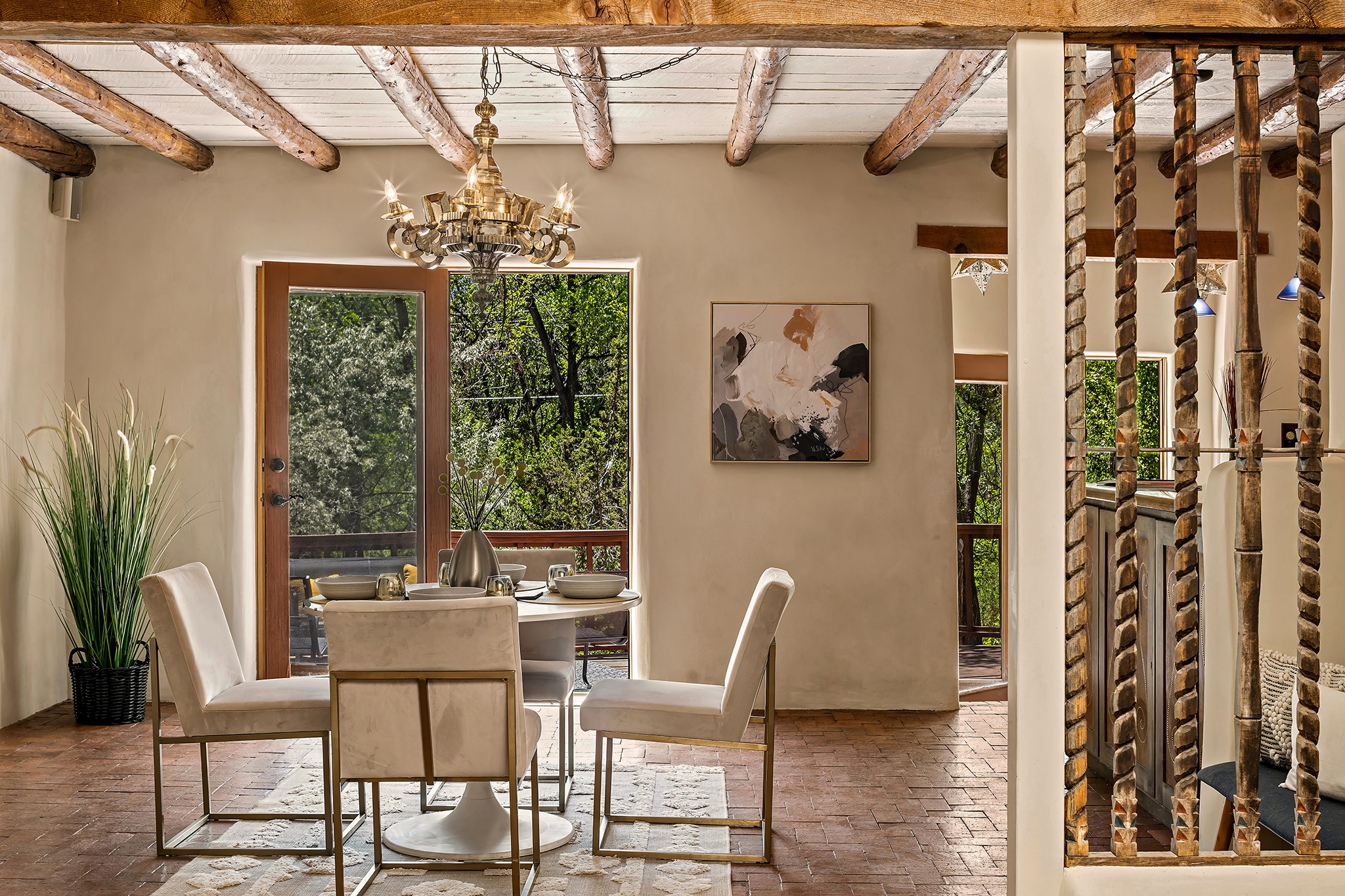 187 Tesuque Village Road Santa Fe, NM 87506 - Photo 22 of 42 Dining Room/Back Porch