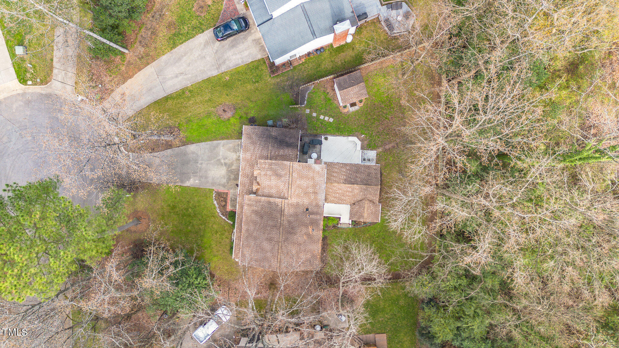 4324 Hickory Ridge Drive Raleigh, NC 27609 - Photo 30 of 34 a aerial view of a house with a yard