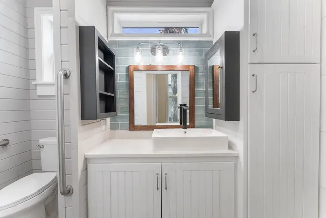a bathroom with a shower