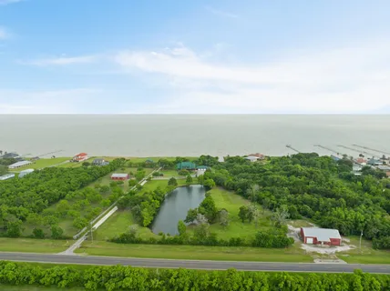 a view of city with ocean