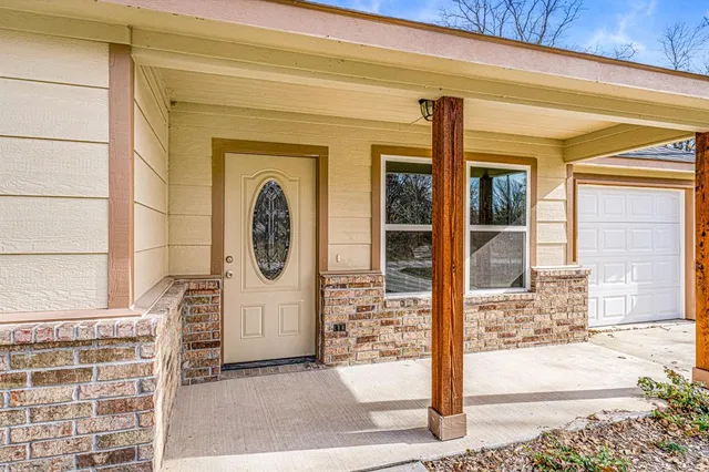 a front view of a building with a shower