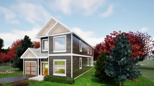 a front view of a house with a porch