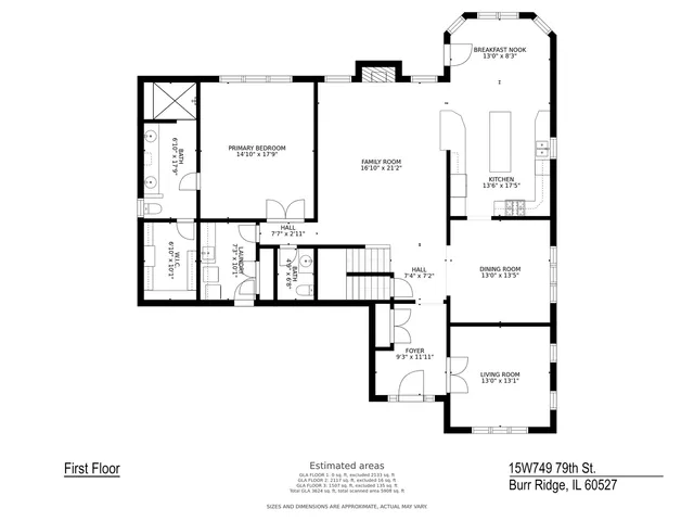 $874,999 | 15 W 749 79th Street, Burr Ridge, IL 60527