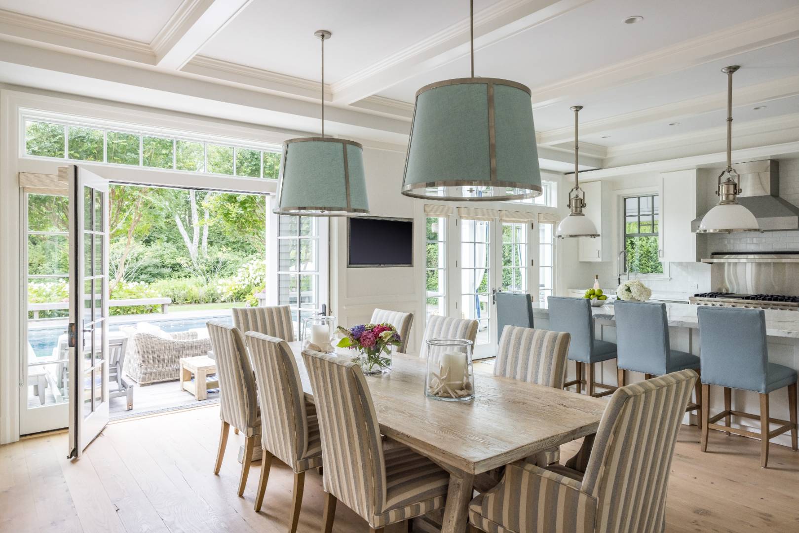 95 Egypt Lane East Hampton, NY 11937 - Photo 6 of 37 a view of a dining room with furniture window and outside view