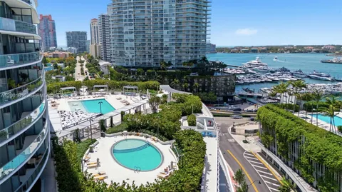 a aerial view of a house with outdoor space and lake view
