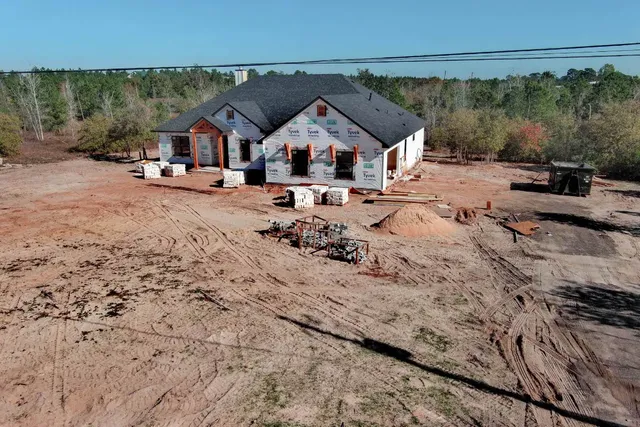 a view of a house with a bed
