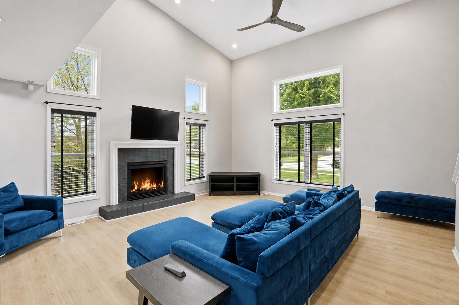 12025 Heron Lake Road St. John, IN 46373 - Photo 8 of 42 a living room with furniture and a fireplace