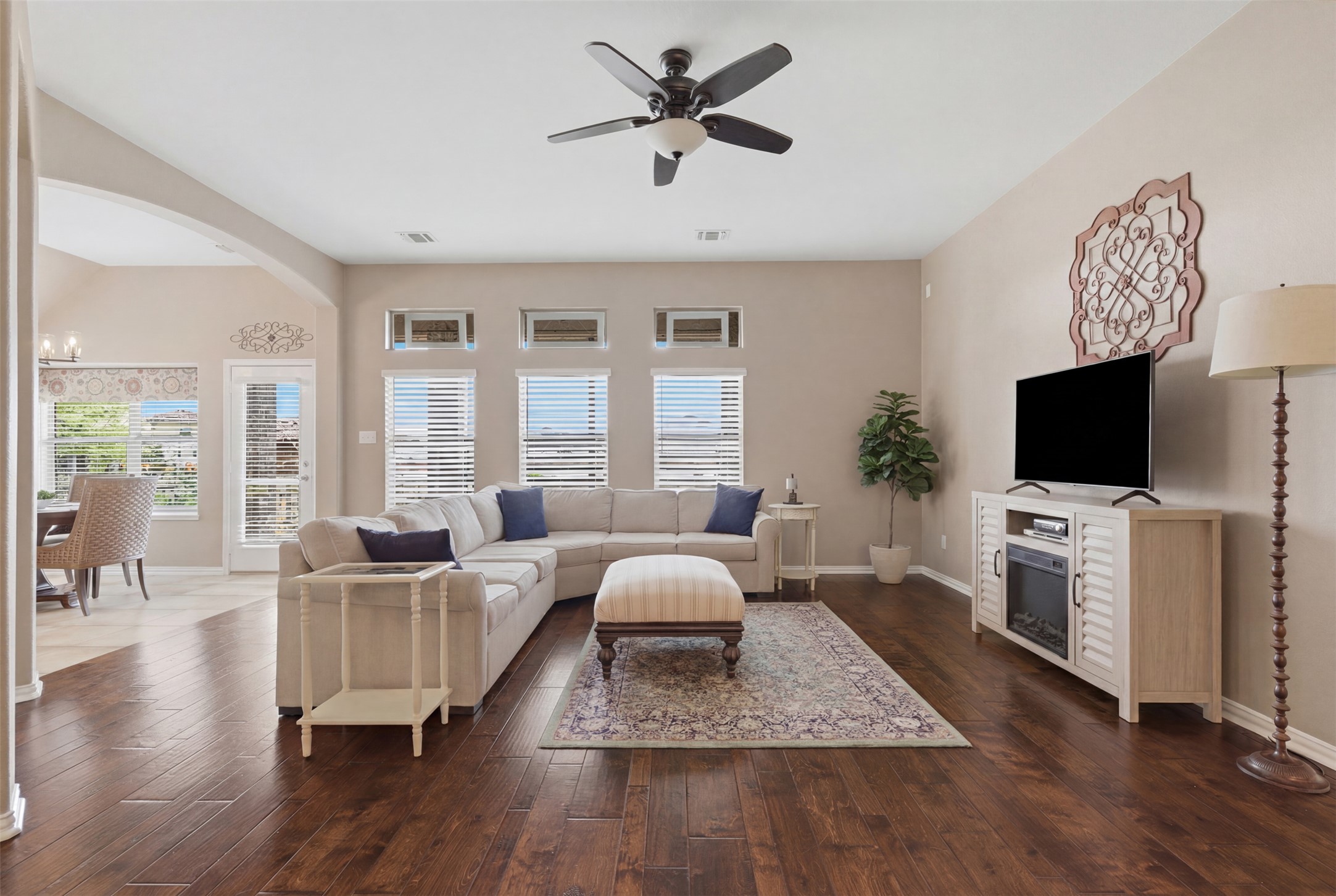2568 Santa Barbara Loop Round Rock, TX 78665 - Photo 7 of 34 a living room with furniture and a flat screen tv