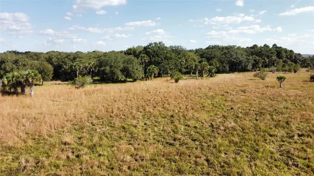 a view of a outdoor space with green field and mountains
