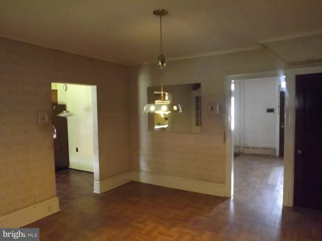 a view of a livingroom with a chandelier