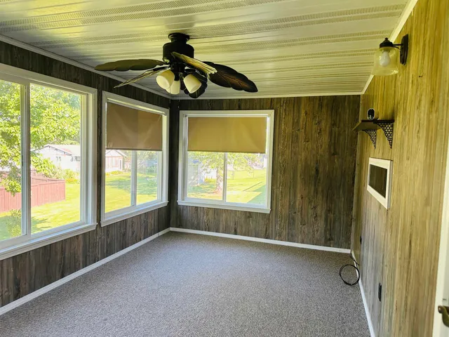 a view of a room with an entryway