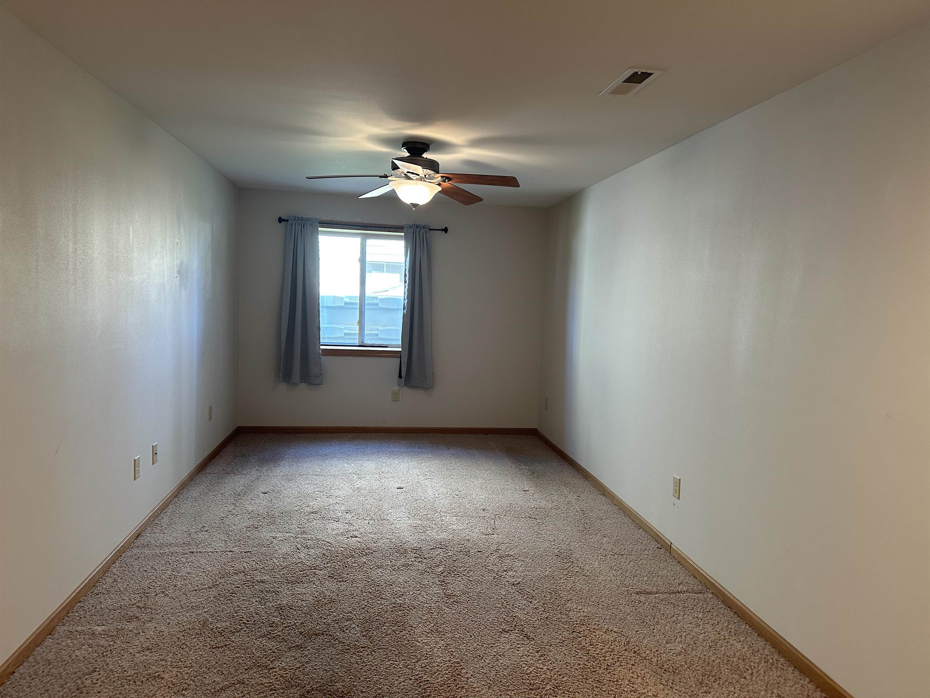 219 Palm Drive Lena, IL 61048 - Photo 40 of 49 an empty room with windows and chandelier fan