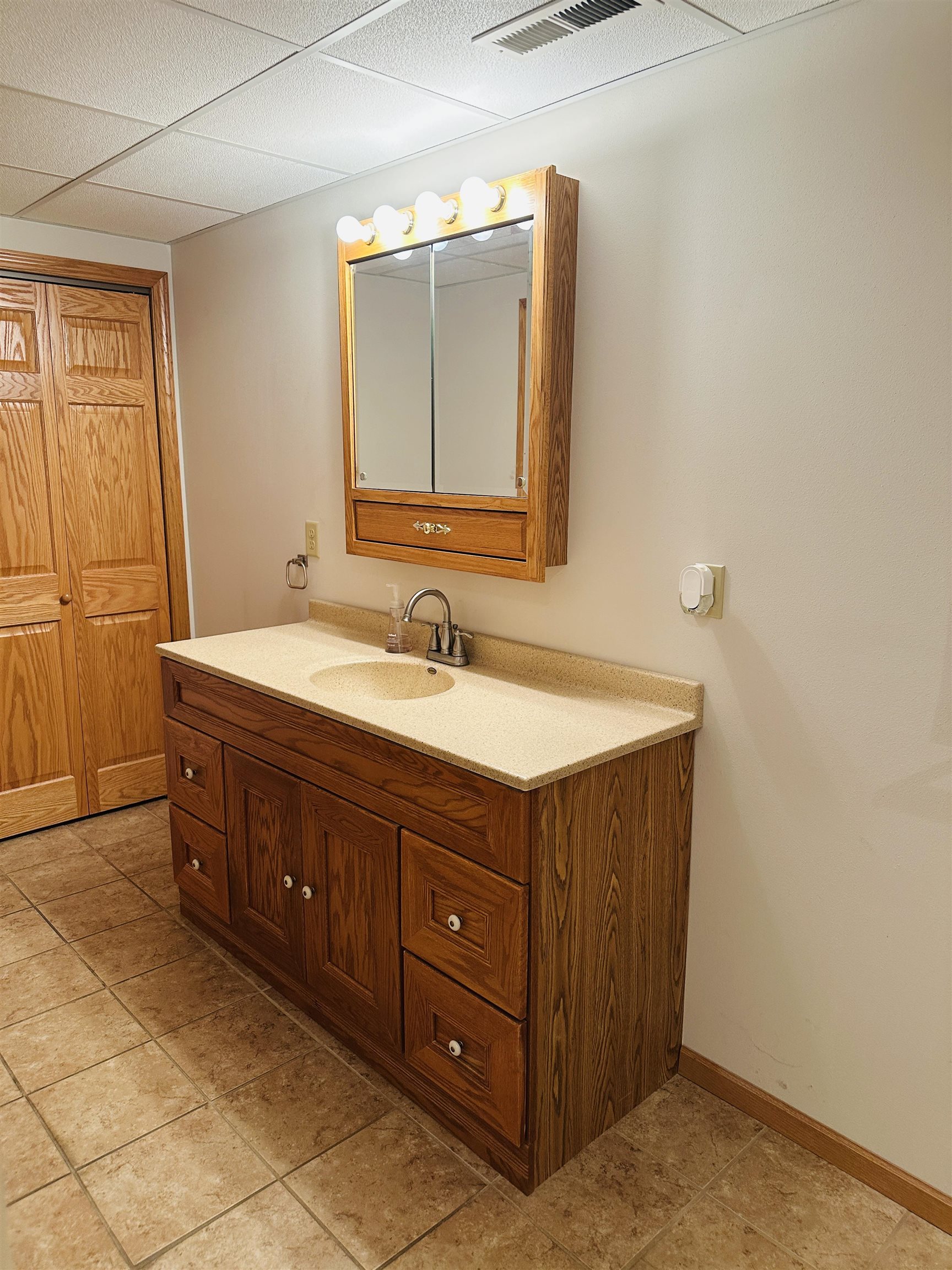 219 Palm Drive Lena, IL 61048 - Photo 42 of 49 a bathroom with a sink and a mirror