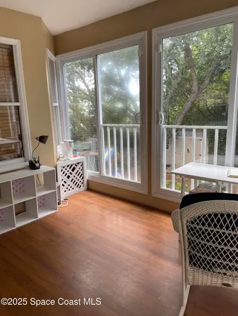 a balcony view with a outdoor space