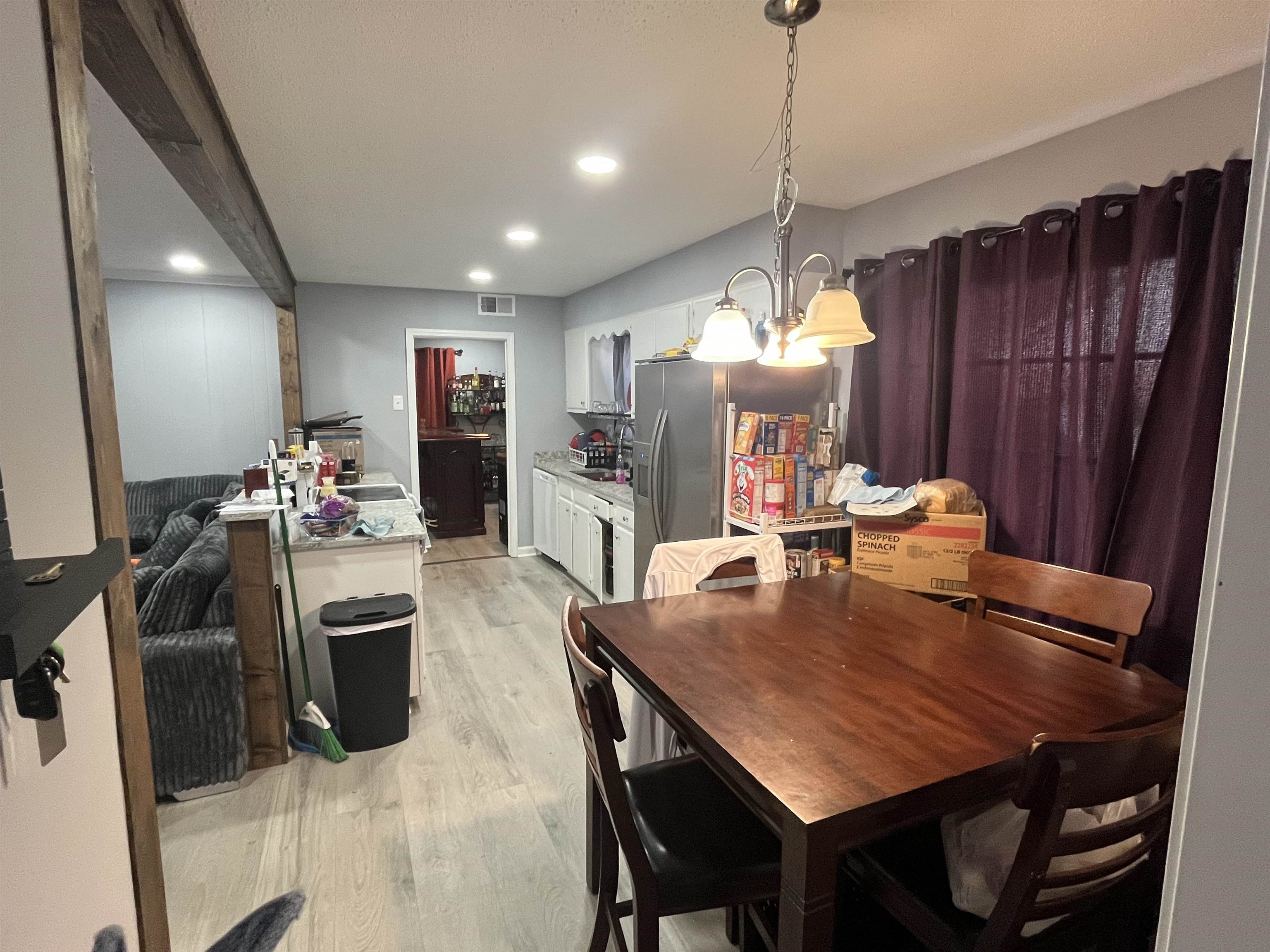3010 Falkirk Road Memphis, TN 38128 - Photo 6 of 13 Dining space featuring a chandelier, light wood finished floors, and recessed lighting