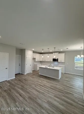 a view of kitchen and kitchen island