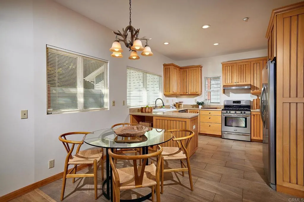 4613 Sun Valley Road Del Mar, CA 92014 - Photo 45 of 55 a kitchen with a dining table and chairs