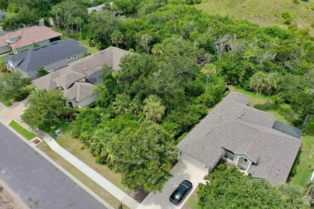 an aerial view of a house