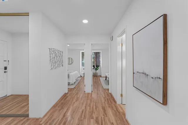 a view of a living room and a bathroom