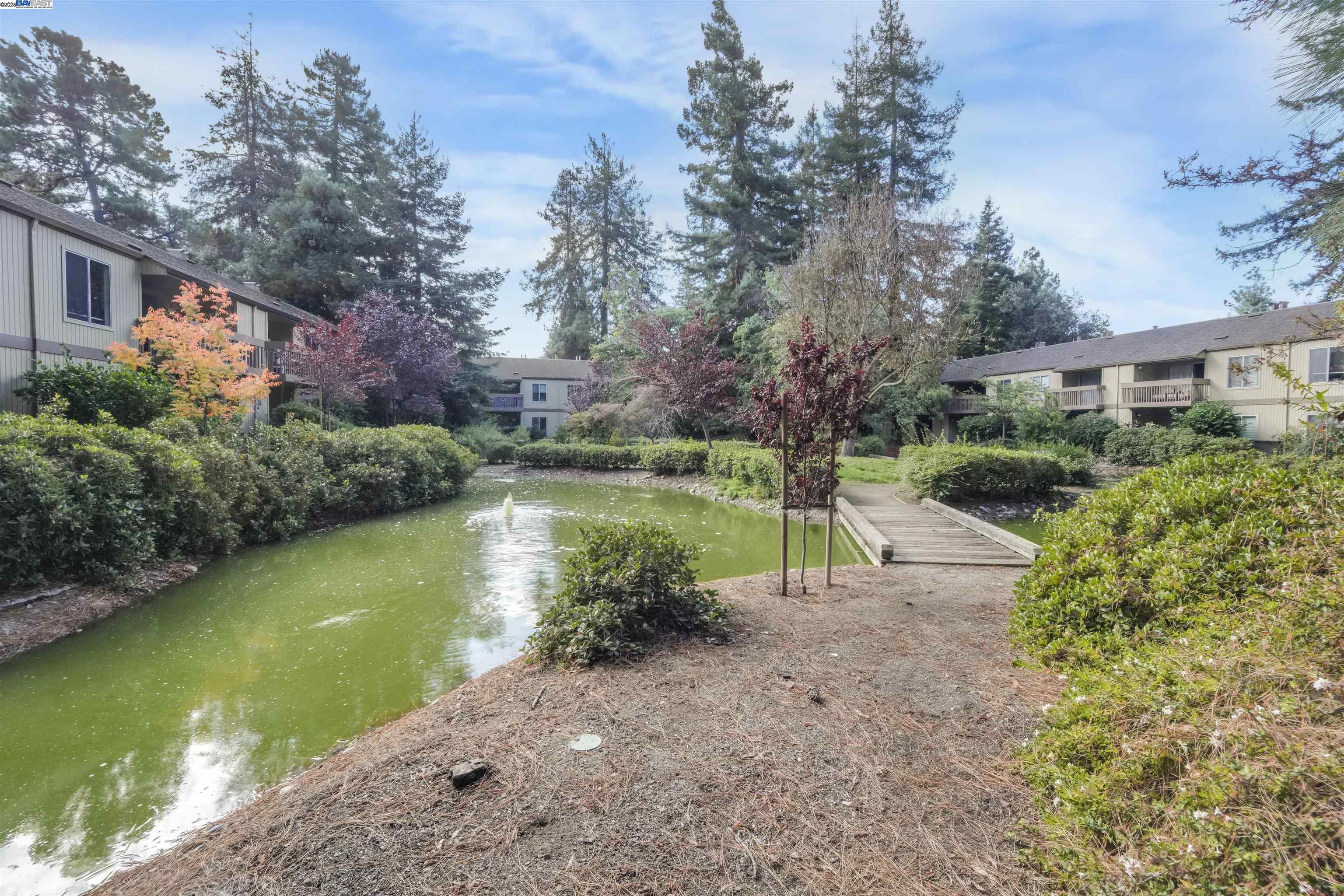 505 Cypress Point Drive, Unit 140 Mountain View, CA 94043 - Photo 55 of 60 a view of a lake with a building in the background