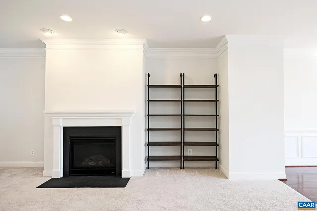 a view of a livingroom with a fireplace