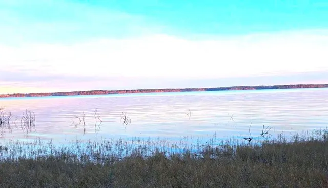 a view of lake and mountain