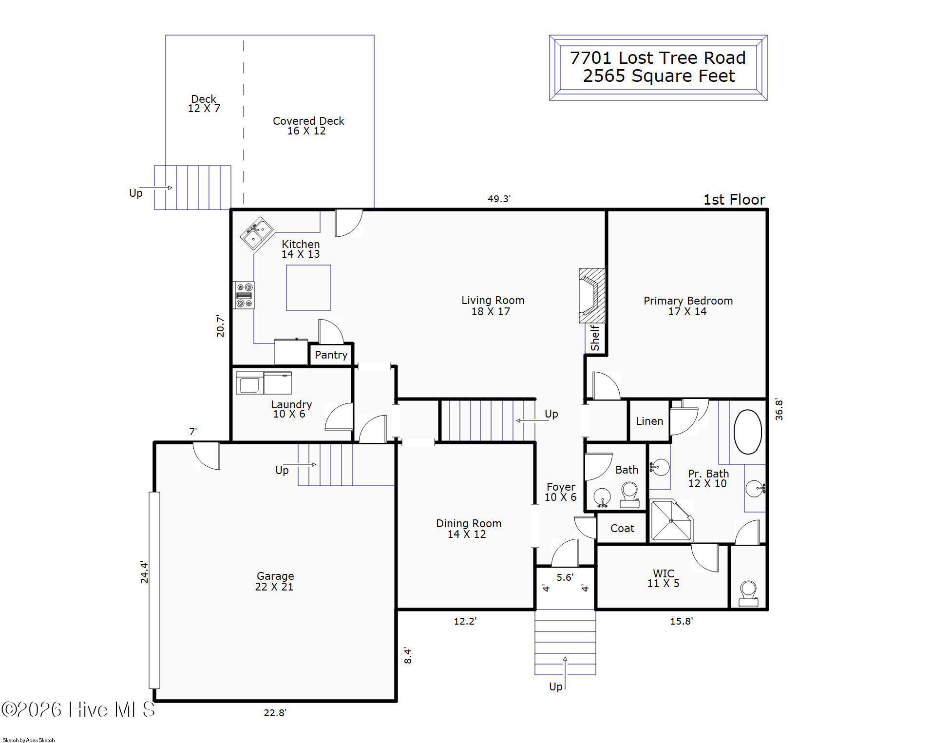 7701 Lost Tree Road Wilmington, NC 28411 - Photo 62 of 62 Floorplan 1st floor 7701 Lost Tree Rd