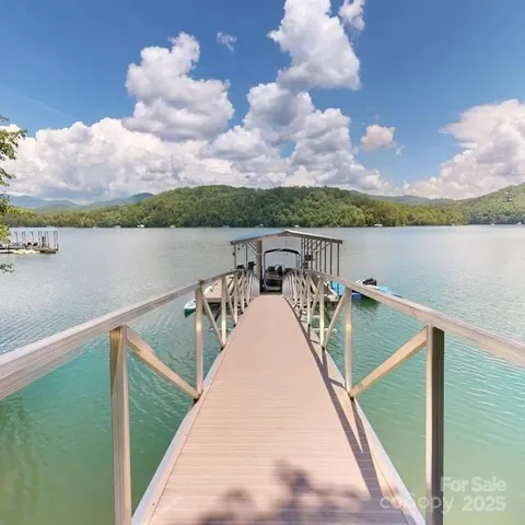 a view of a lake with a mountain view