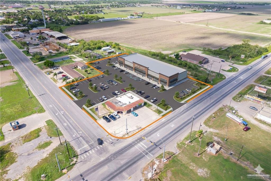 121 Military Highway Progreso, TX 78596 - Photo 7 of 9 Aerial overview of property's location featuring property boundaries highlighted