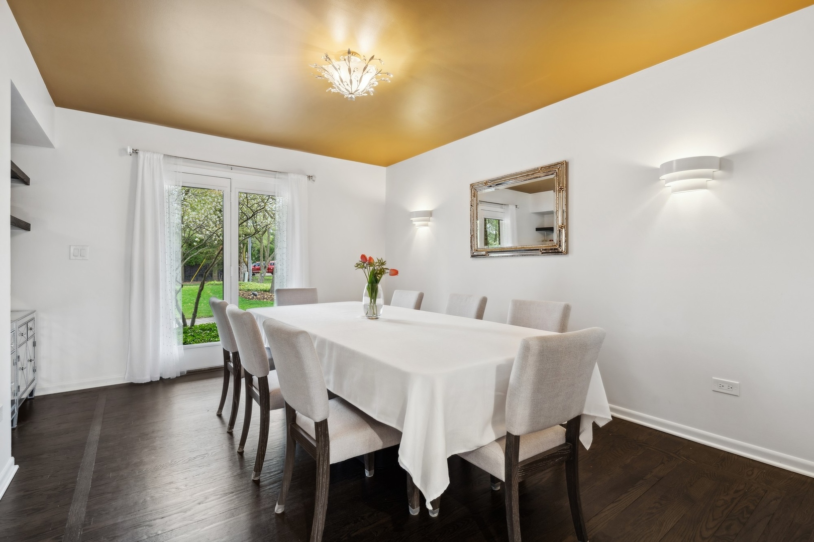 3606 Lawson Road Glenview, IL 60026 - Photo 15 of 62 a view of a dining room with furniture window and wooden floor