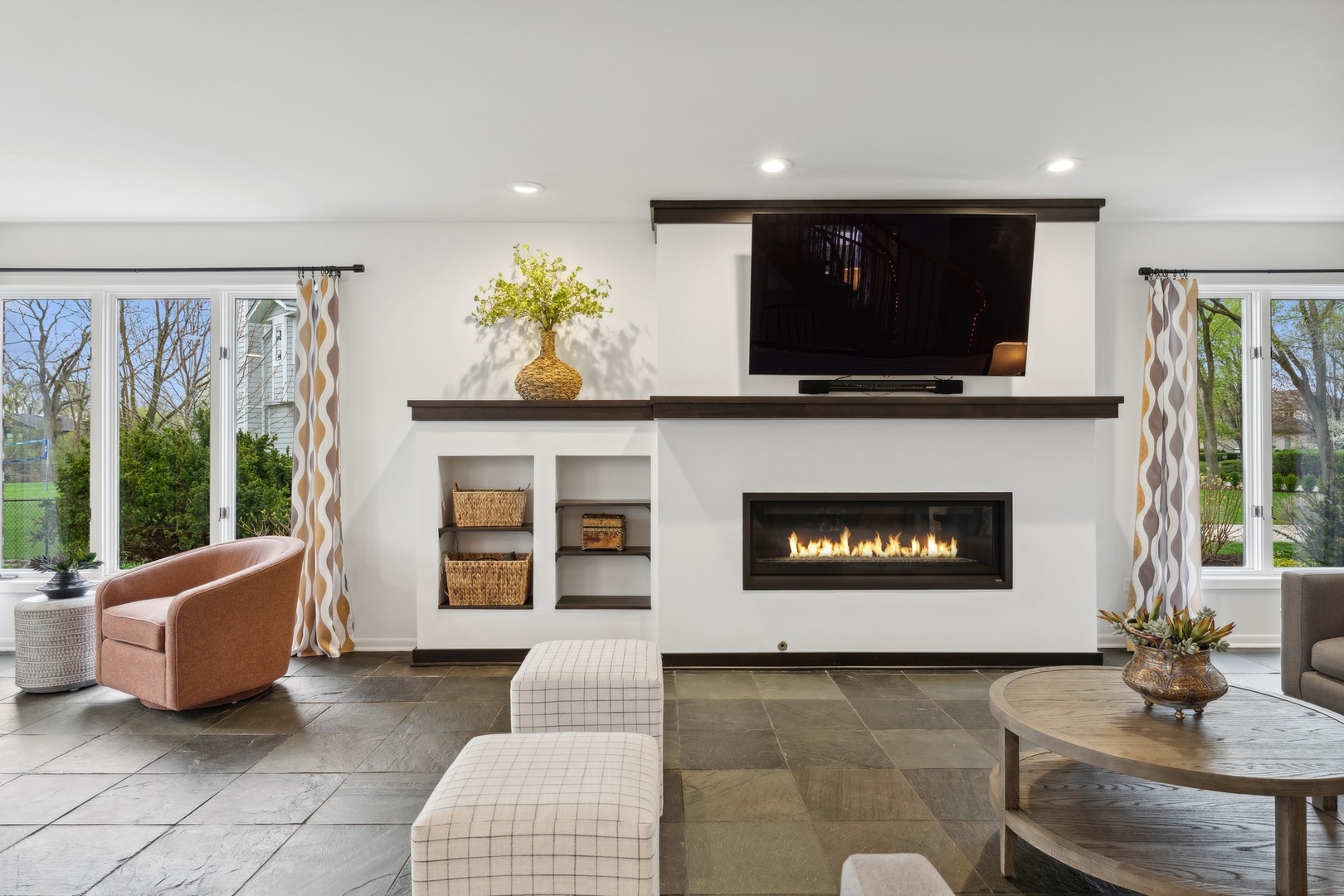 3606 Lawson Road Glenview, IL 60026 - Photo 7 of 62 a living room with furniture and a fireplace