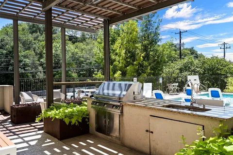 a outdoor living space with furniture and garden view