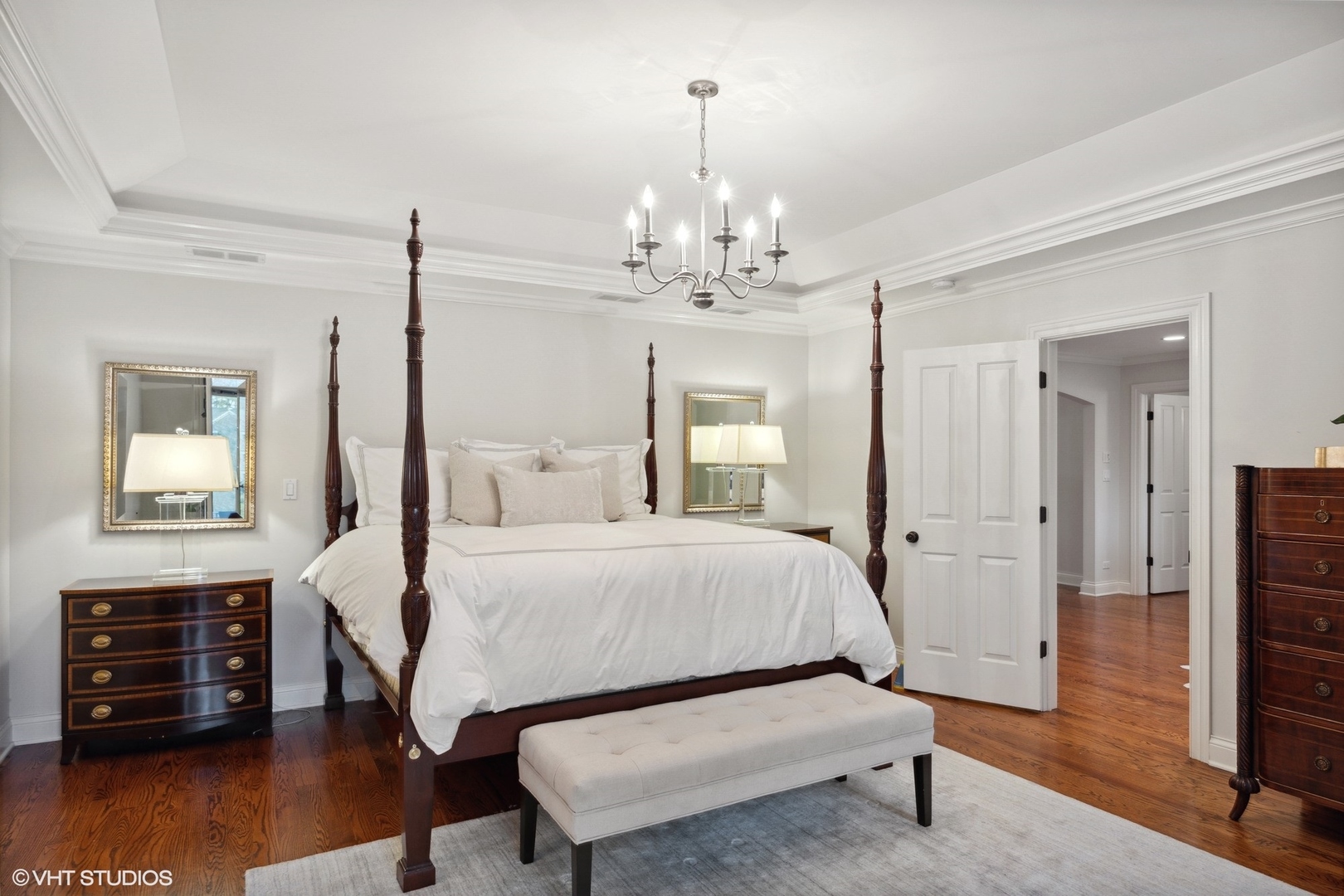 1111 Seneca Road Wilmette, IL 60091 - Photo 23 of 50 a spacious bedroom with a bed and wooden floor
