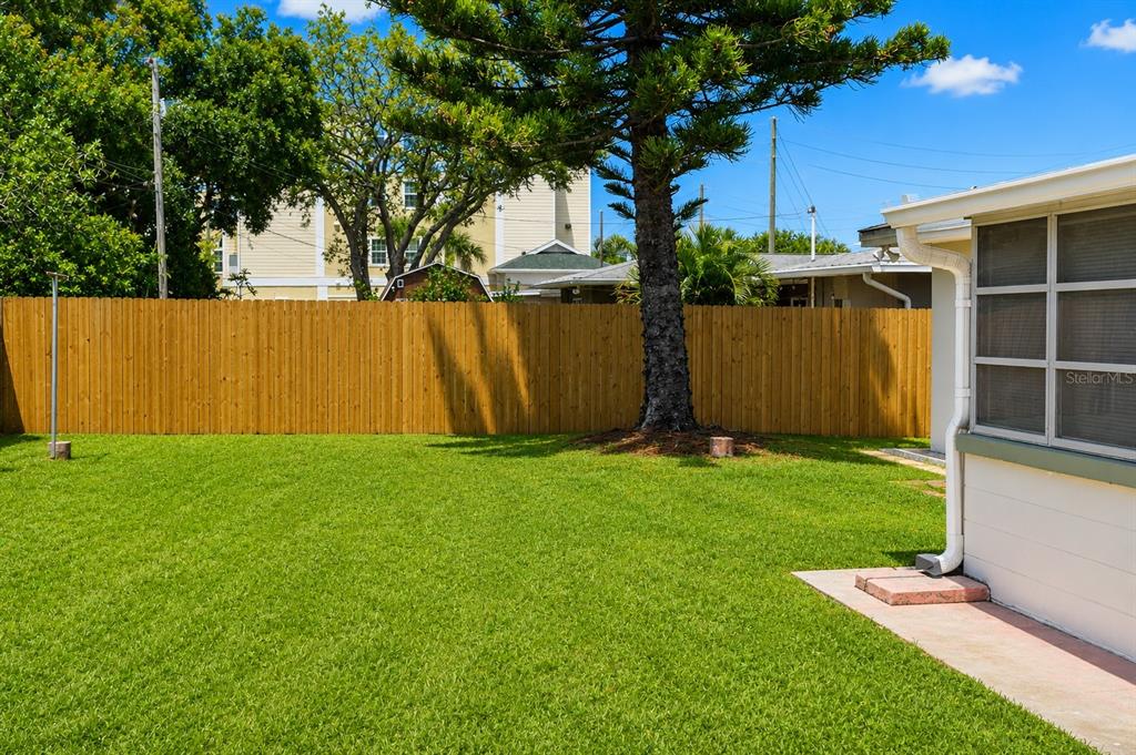 1559 Barry Road Clearwater, FL 33756 - Photo 20 of 20 a view of backyard with potted plants and a large tree