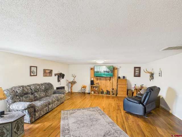 a living room with furniture and a couch