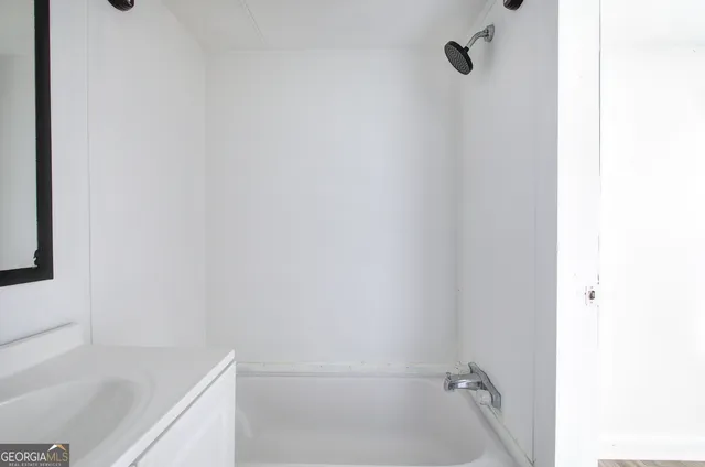 a bathroom with a tub