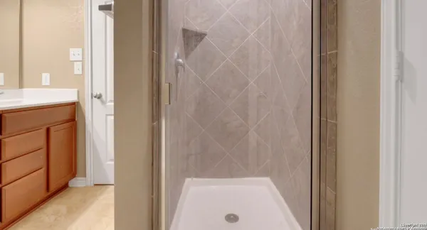 a bathroom with a tub