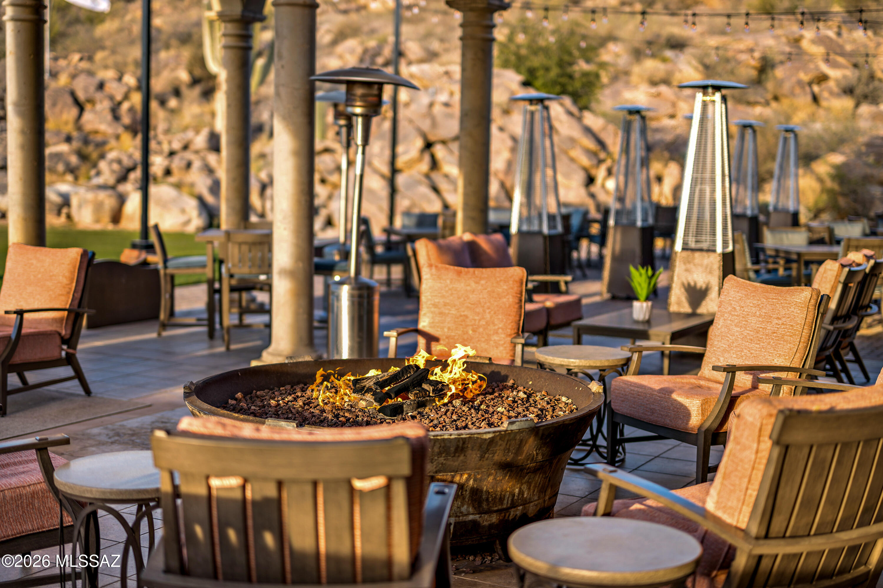 14958 North Slippery Ridge Loop, Unit 416 Oro Valley, AZ 85755 - Photo 6 of 17 Patio with Fire
