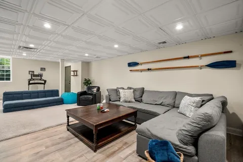 a living room with furniture