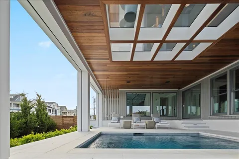 a porch with view of sitting space