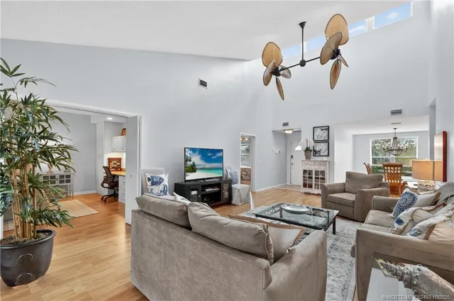 a living room with furniture