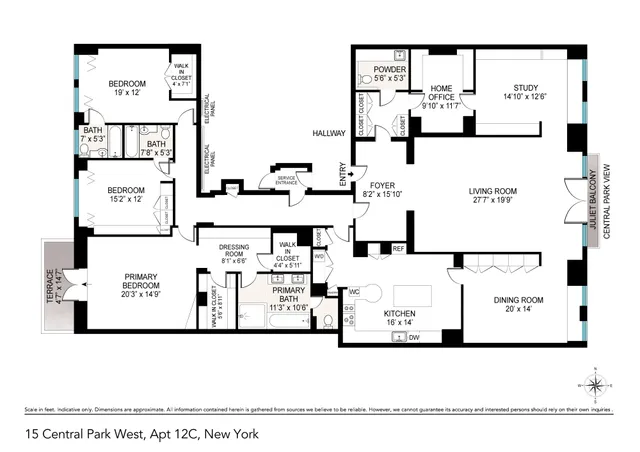 $26,800,000 | 15 Central Park West, Unit 12C | Upper West Side