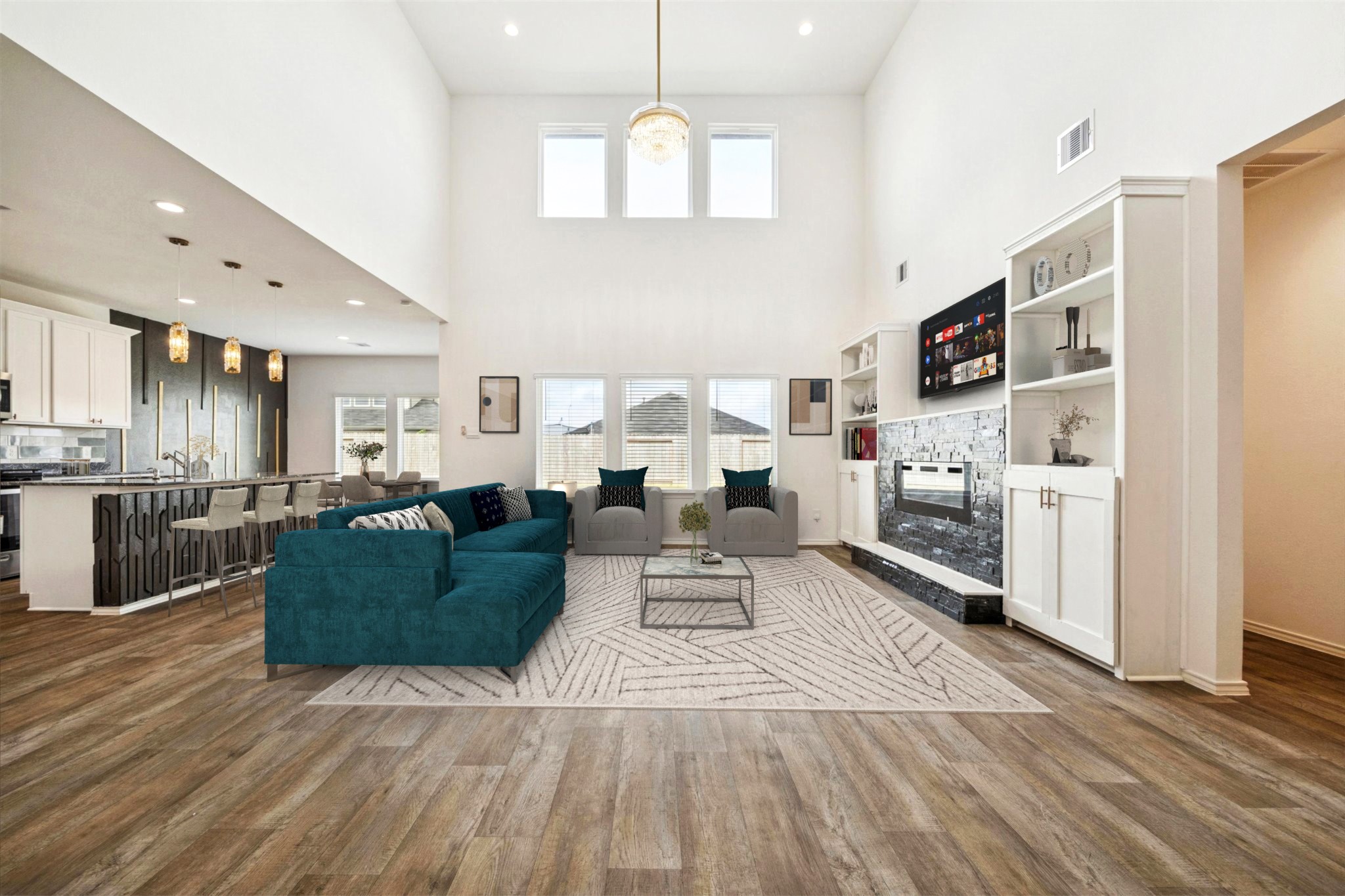 2938 Bur Landing Lane Rosenberg, TX 77469 - Photo 2 of 21 a living room with furniture or kitchen and a wooden floor