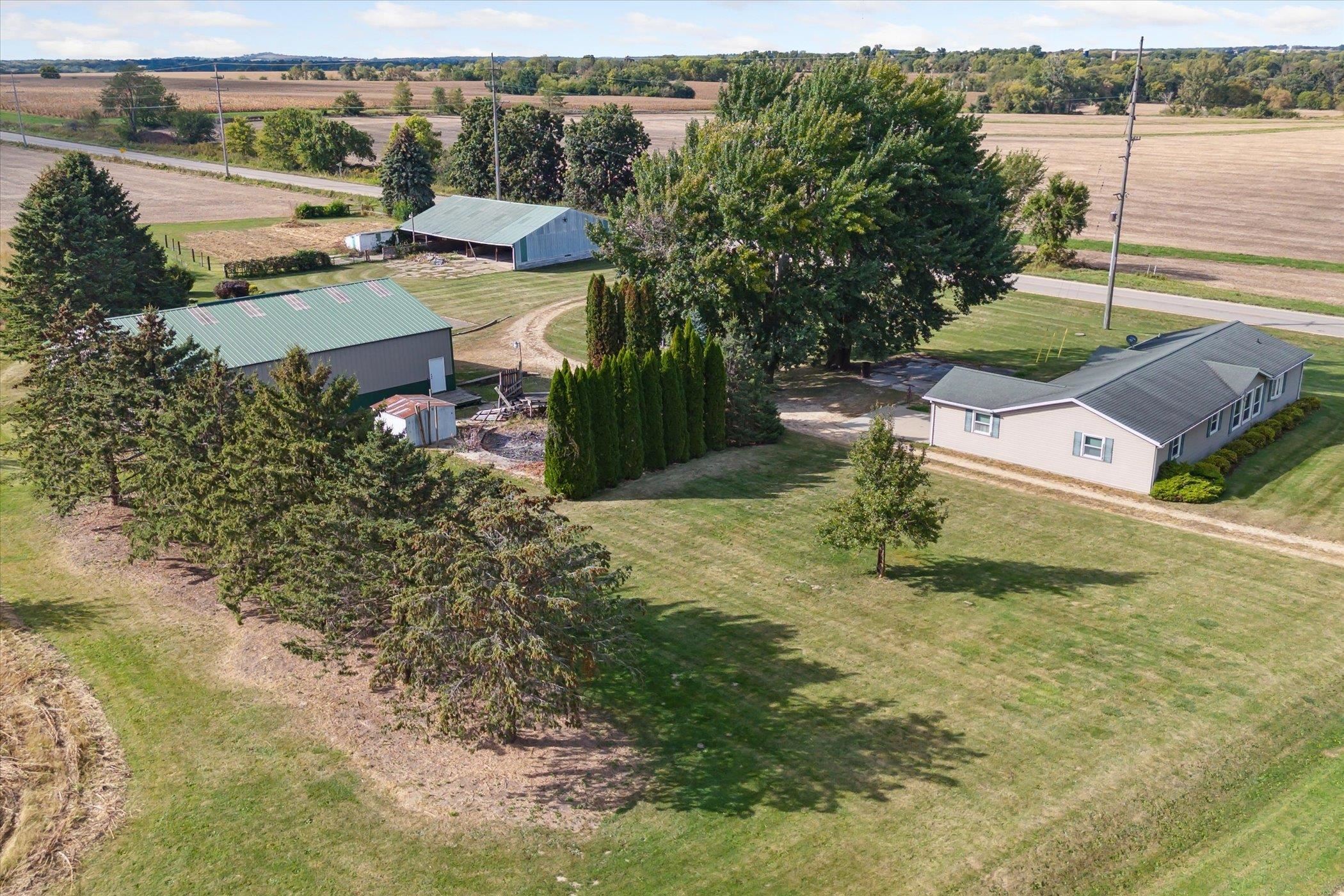 4994 North Unity Road Lena, IL 61048 - Photo 3 of 50 an aerial view of a house with garden space and lake view