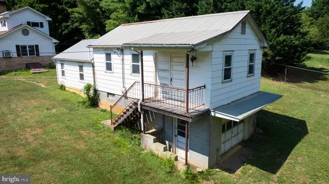 an aerial view of a house
