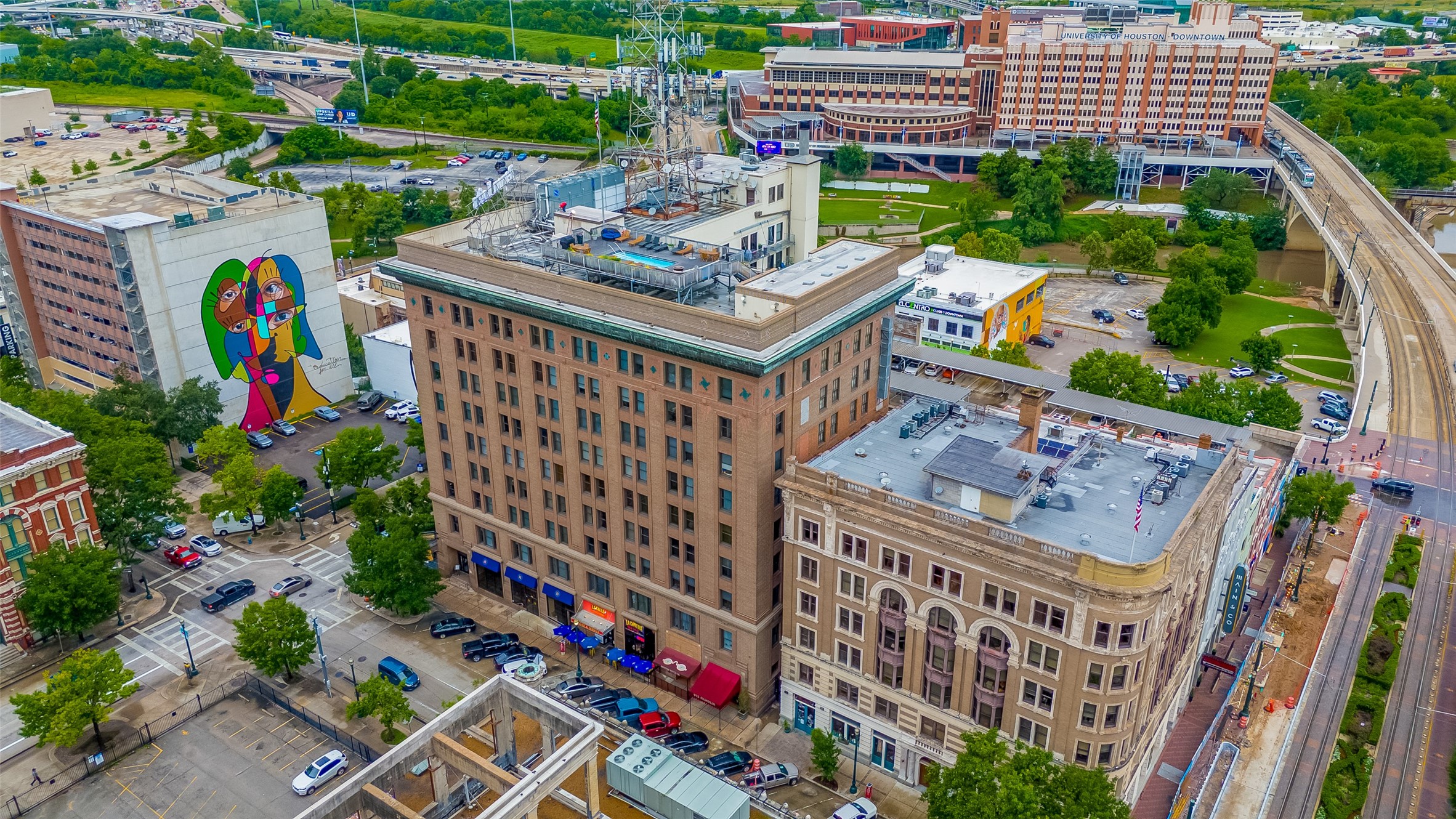 The Bayou Lofts was originally constructed in 1910 as the Southern Pacific Railroad headquarters, a central hub for decades before its conversion into lofts in the late 1990s